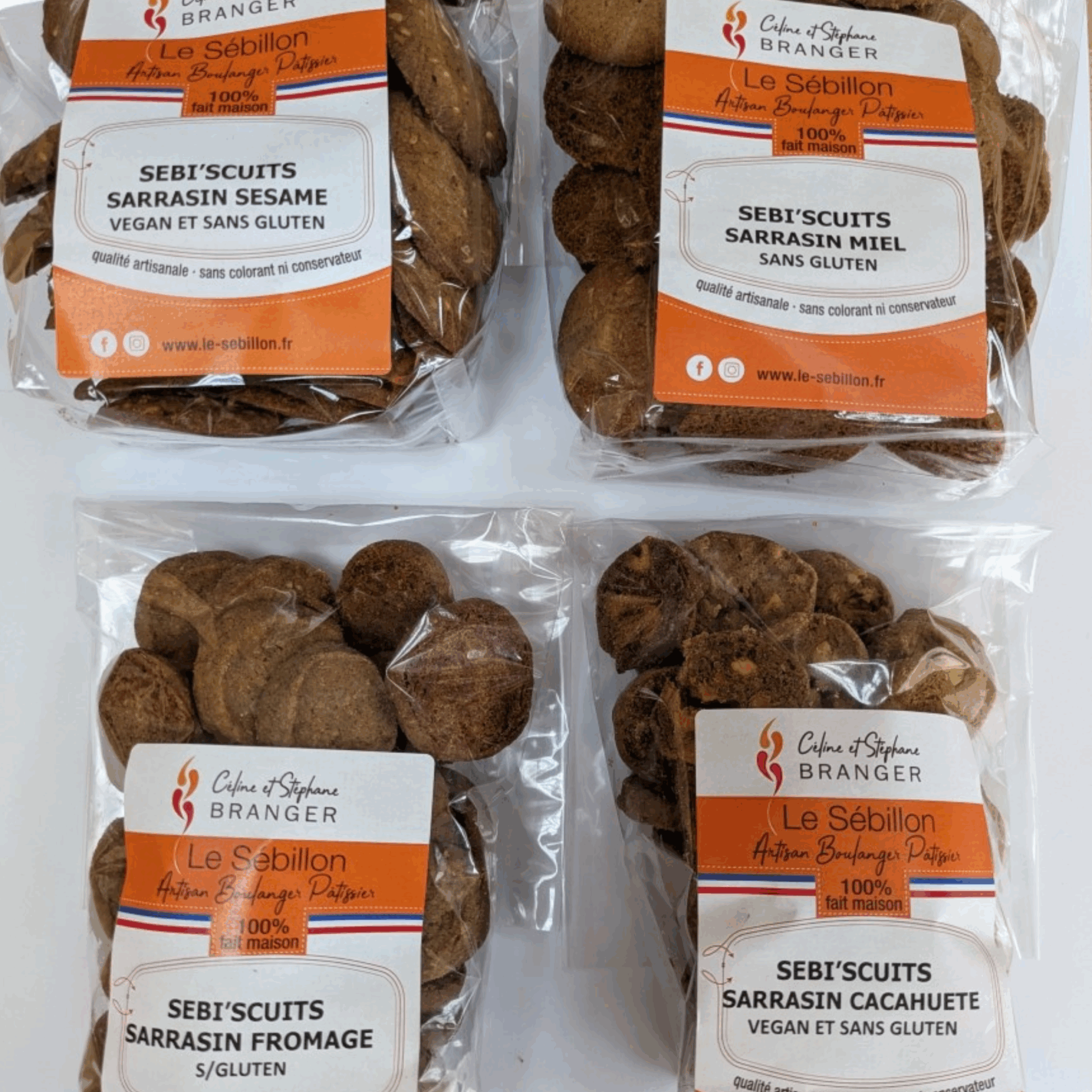 Paquets de biscuits sarrasin Le Sébillon.